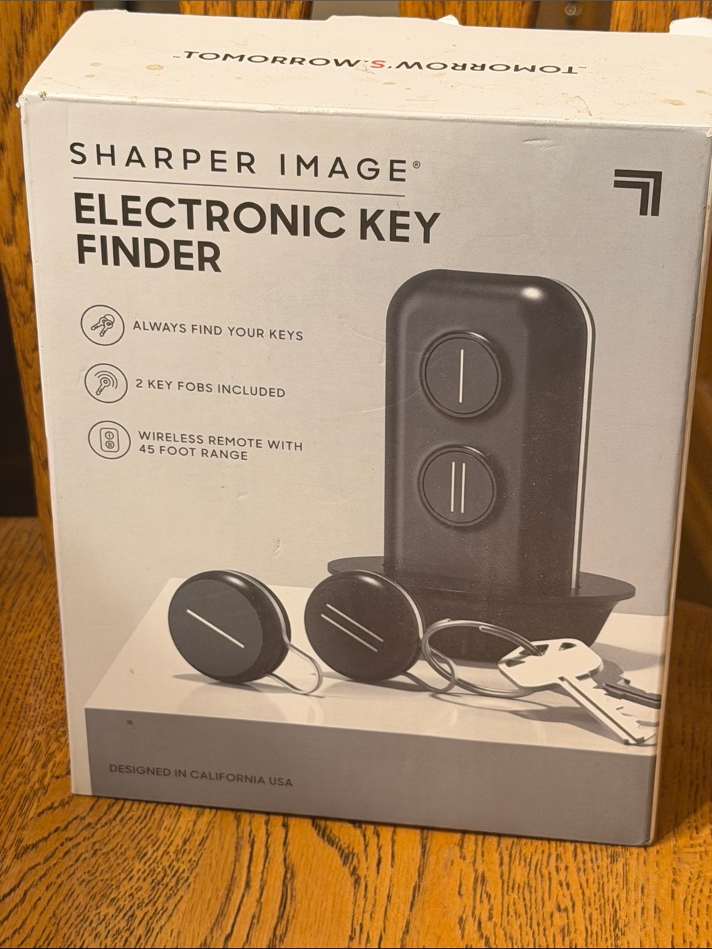 Sharper Image Black Electronic Key Finder with Two Round Fobs